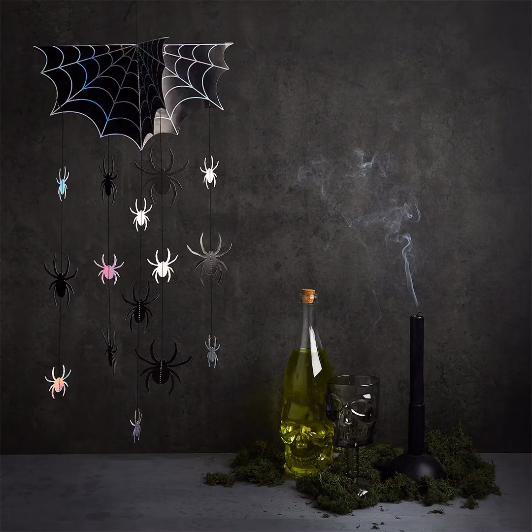 Club Green Halloween Spider Hanging Mobile in Green, Black and Multicolour – 2