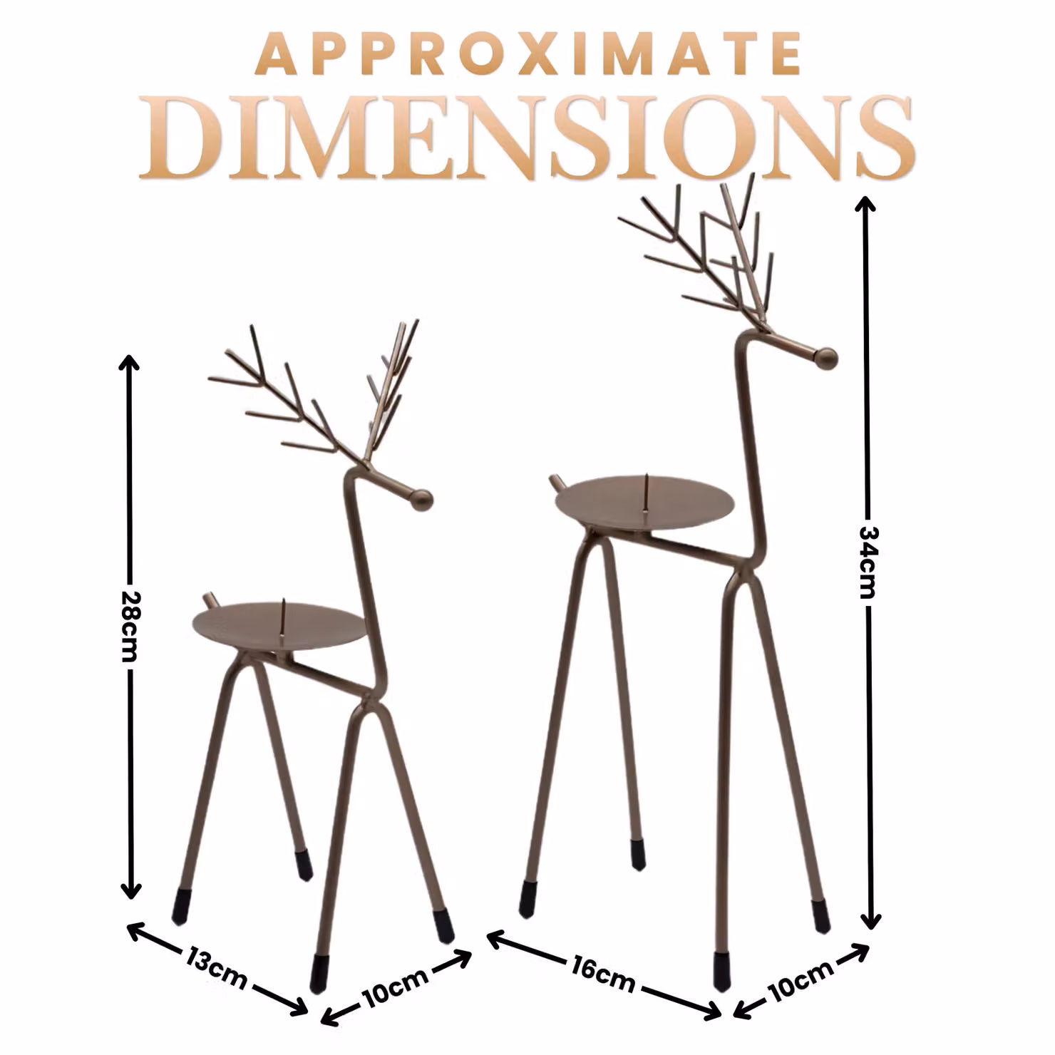 Marco Paul Bronze Metal Reindeer Pillar Candle Holder Set of 2 – 2