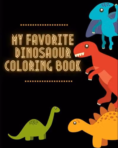My Favorite Dinosaur Coloring Book for Children, W: 25.4 cm, H: 25.4 cm – 1