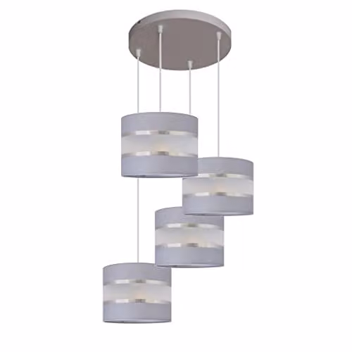 Helam Helen Modern Suspended Spotlight Clusters in Grey and Silver, Diameter: 35 cm