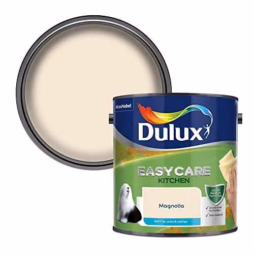Dulux Easycare Kitchen Matt Emulsion Paint for Walls and Ceilings, White or Beige, 2.5 Litres