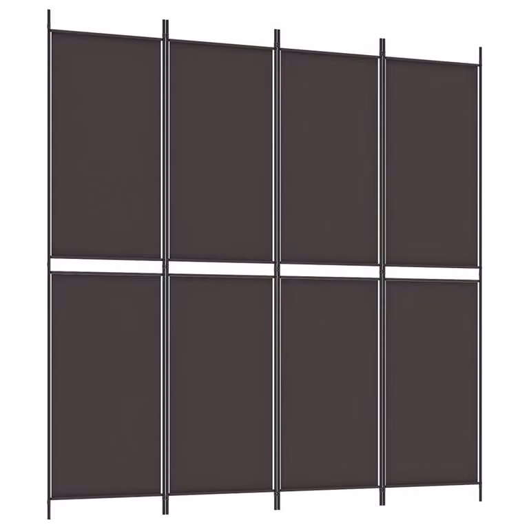 Berkfield Home 4-Panel Room Divider in Brown, W/H: 200 x 200 cm