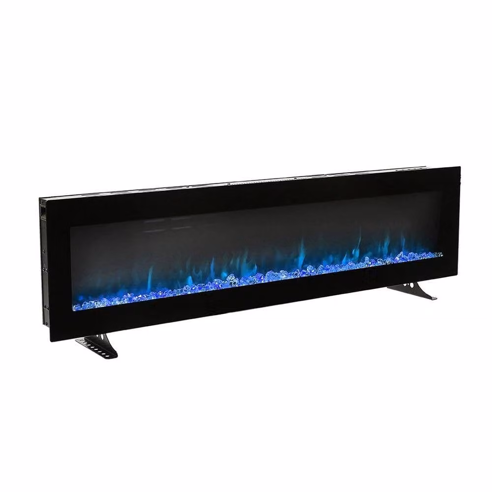 FORGEVIO 60 Inch Wide Wall Mounted LED Fireplace in Black – 3