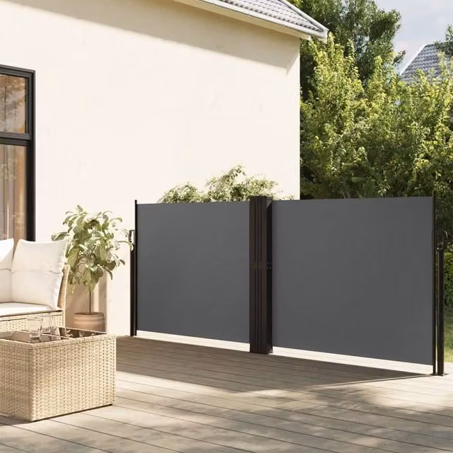 Berkfield Home Retractable Single Side Awning in Anthracite, W/H: 1200 x 140 cm