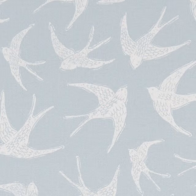 Clarke & Clarke Fly Away Animal Print Cotton Fabric Panel in Duckegg Blue