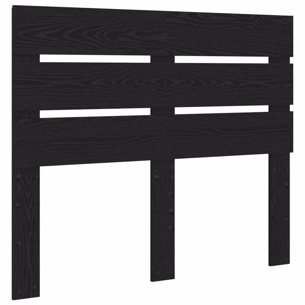 Berkfield Home Modern Bed Frame with Headboard in Black Solid Pine Wood and MDF, W/D/H: 120 x 200 cm – 3