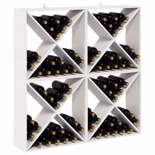 vidaXL White Rustic Solid Pine Wood Wine Rack, W/D/H: 62 x 25 x 62 cm – 1