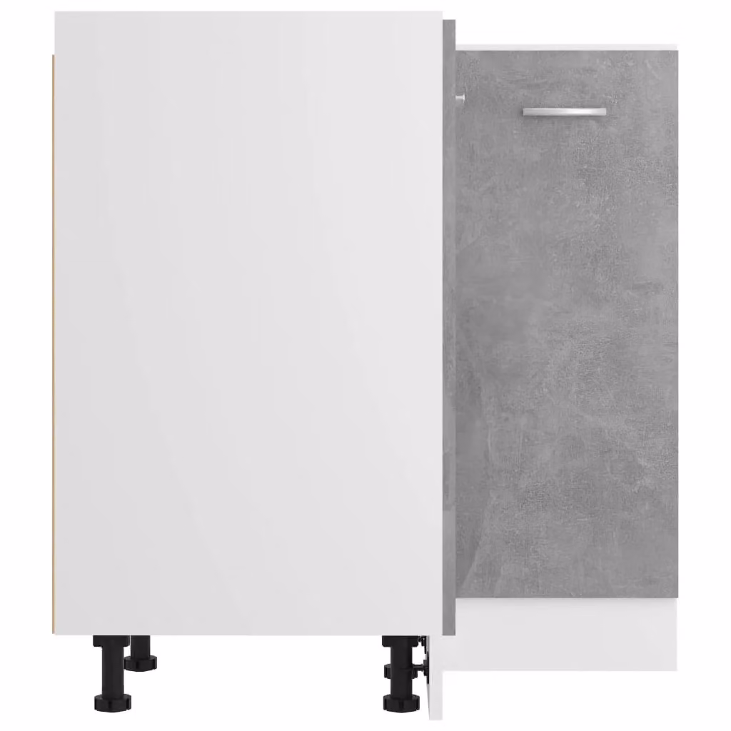 Berkfield Home Modern Corner Bottom Kitchen Cabinet in Grey Matt Engineered Wood W/D/H: 75.5 x 75.5 x 80.5 cm – 3