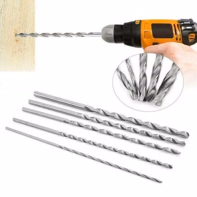 SPETLEK 5 Piece Extra Long Metal and Wood Drill Bit Set, Silver – 1