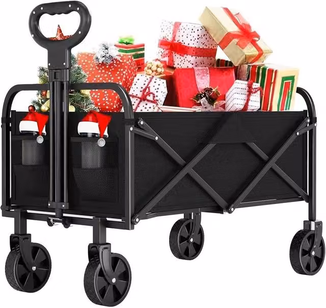 VOGREX 220L Folding Camping Wagon Cart Trolley in Black – 1
