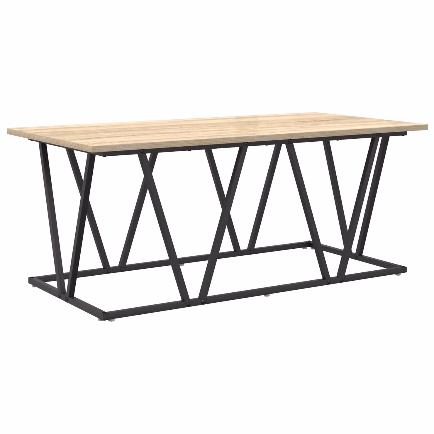 Berkfield Home Sonoma Oak Coffee Table in Brown and Black, W/D/H: 100 x 50 x 40 cm – 2