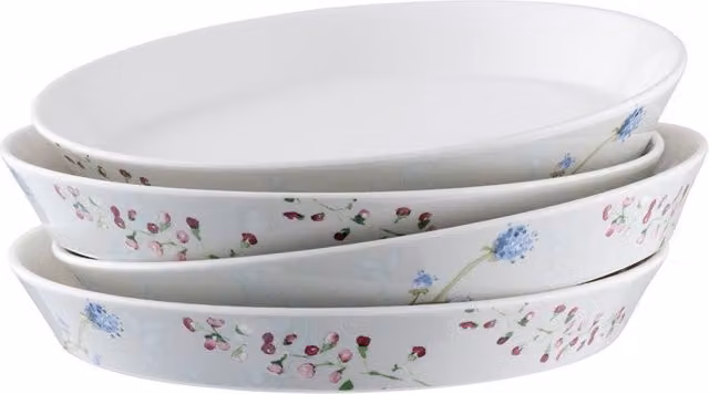 Aynsley Camille Pale Jade Bone China Floral Pasta Bowl Set of 4 in Green, White and Multicolour