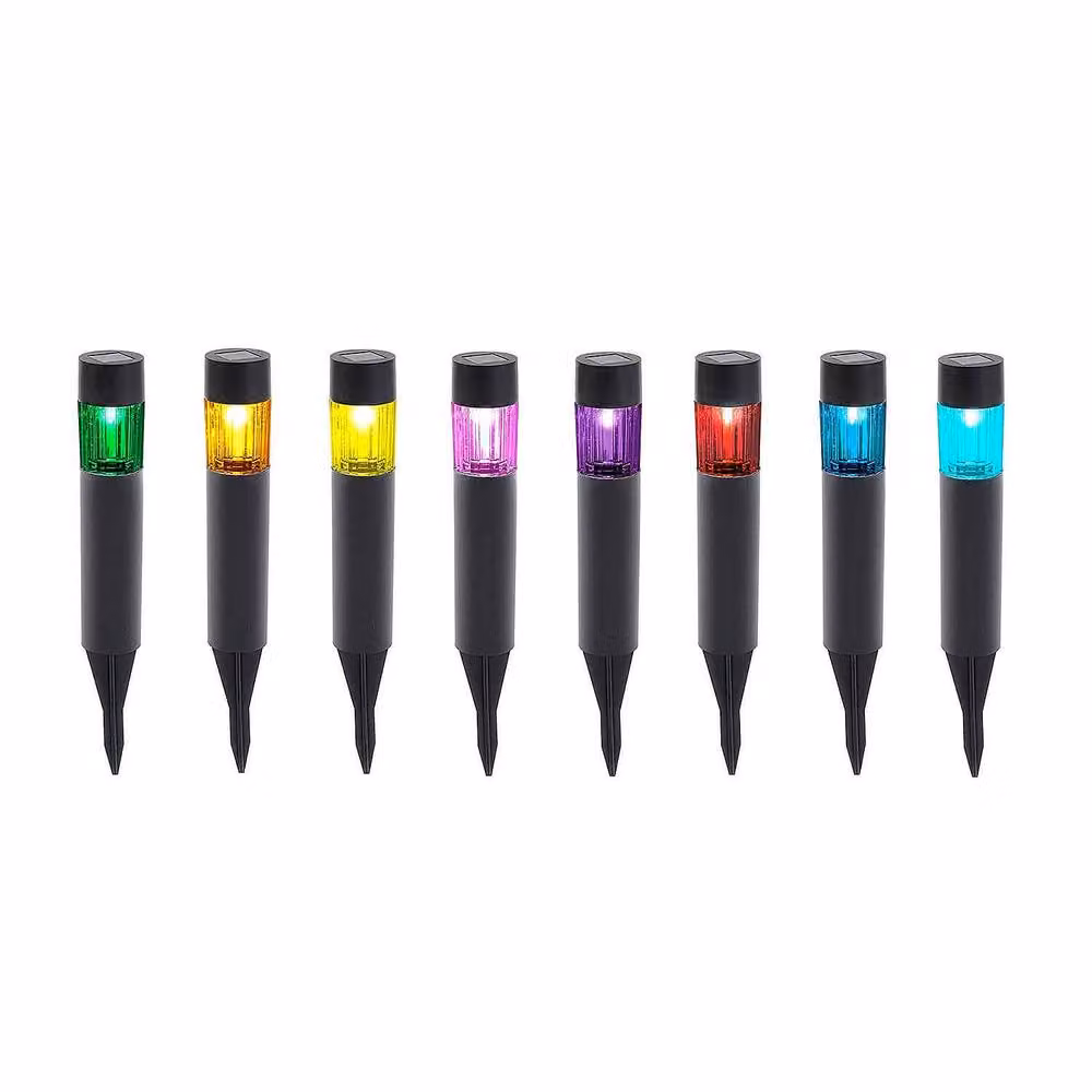 Gainsborough Solar Mini Bollard Lights, Pack of 8, Multicolour LED, Black, H33 x Dia 4.5 cm – 2