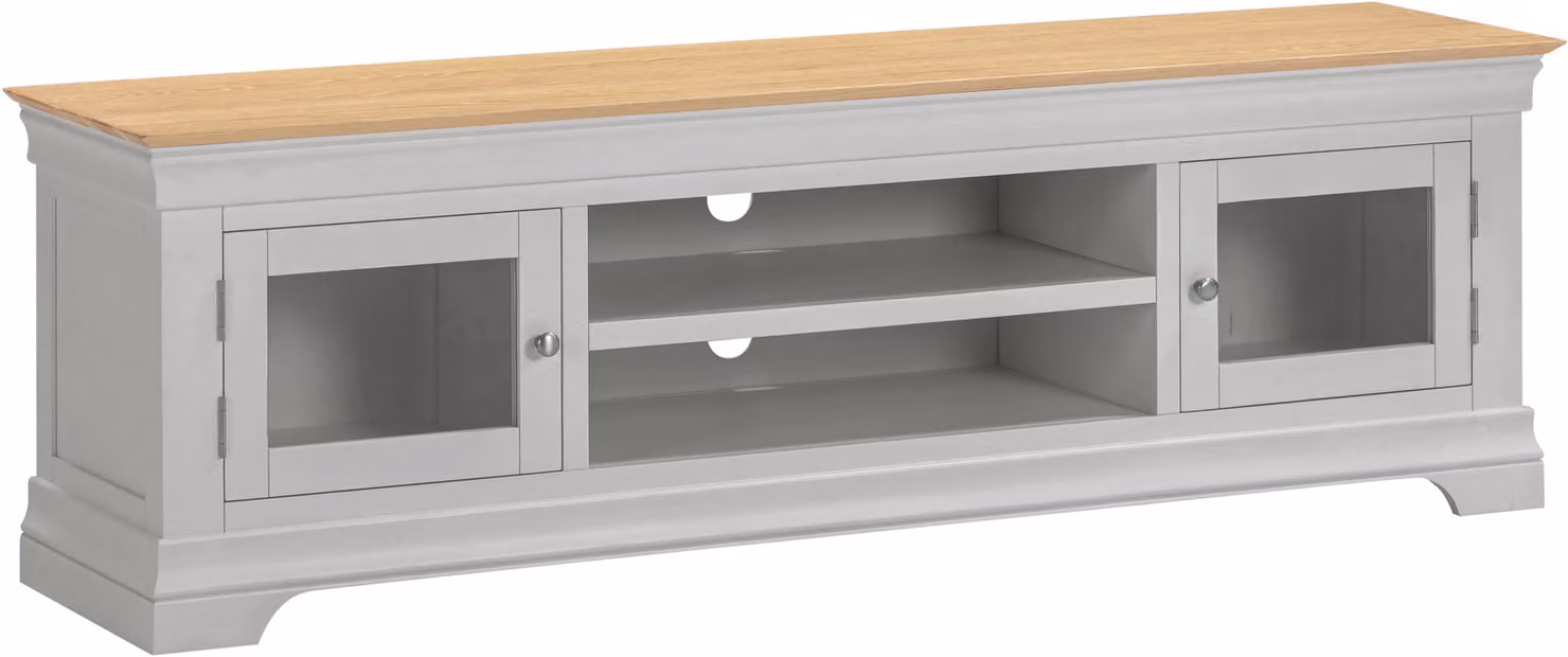 Seconique Bordeaux TV Stand in Light Grey – 2