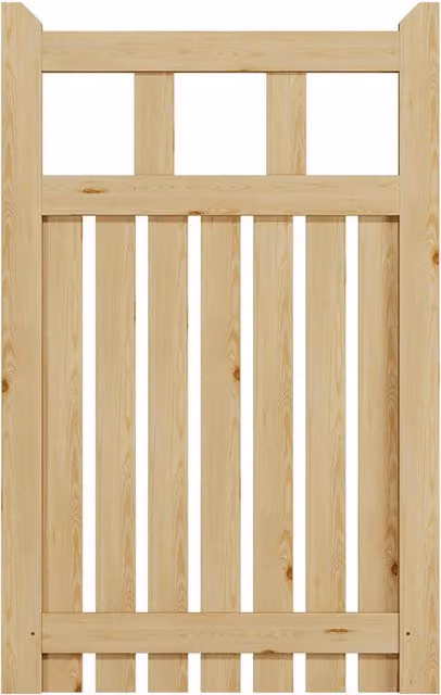 Darphe Traditional Flat-Topped Wooden Garden Gate in Yellow, W: 76 cm, H: 120 cm