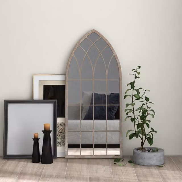 Berkfield Home Sand Mirror in Beige, Rectangular Metal Wall Mirror for Indoor Use, W: 100 cm, H: 45 cm – 1