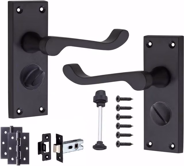 Golden Grace Internal Privacy Pack Door Handle in Black