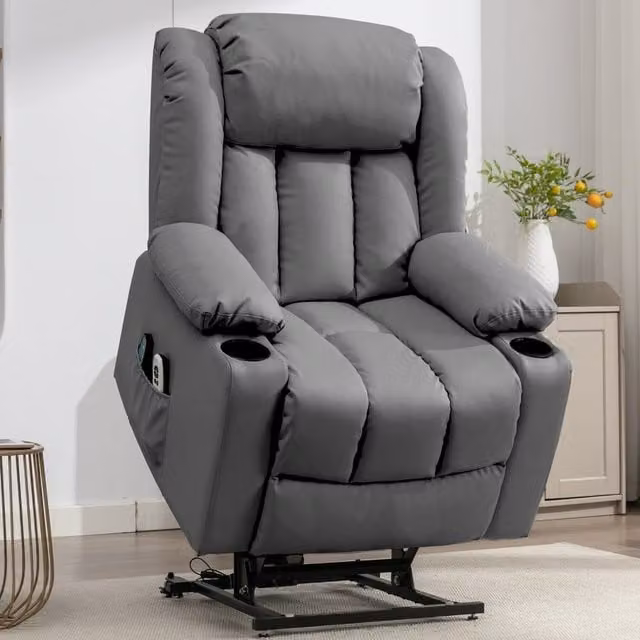 Sheridan Dual Motor Electric Riser Recliner with Massage and Heat in Grey