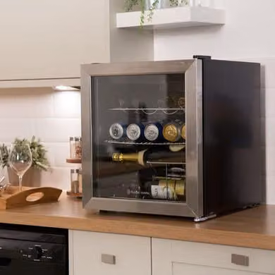Russell Hobbs 46L Silver Stainless Steel Countertop Mini Fridge with Glass Door RHGWC3SS-C, W/D/H: 48 x 43 x 51 cm – 5