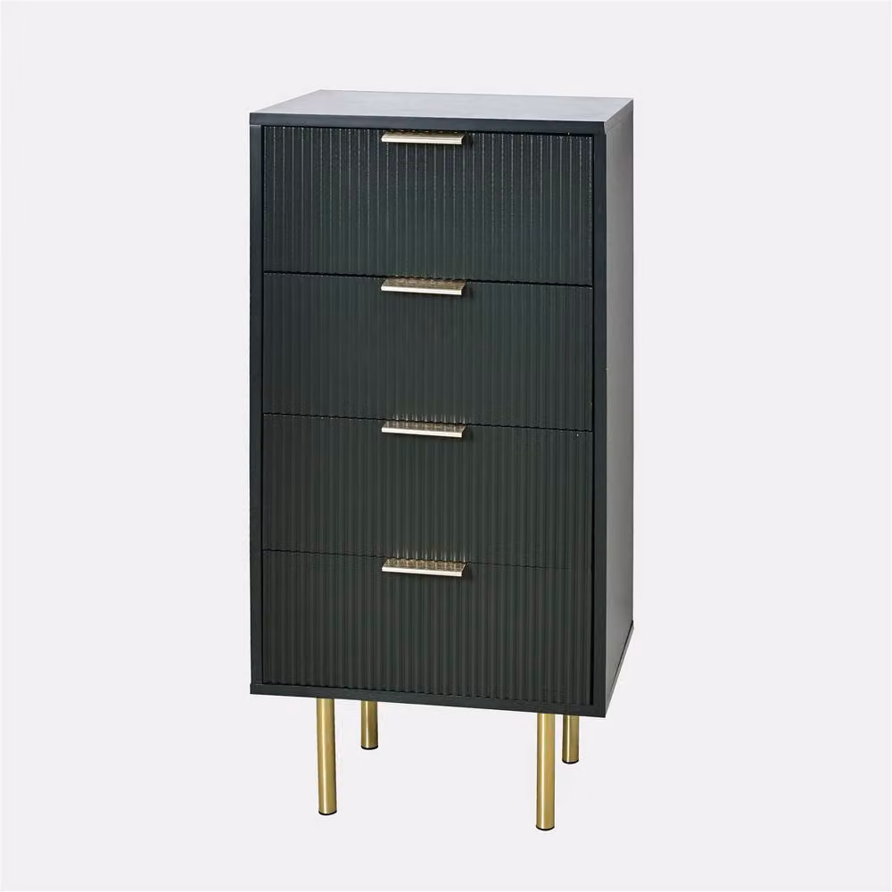 OHS Ribbed 4-Drawer Storage Cabinet in Dark Green Engineered Wood – 2
