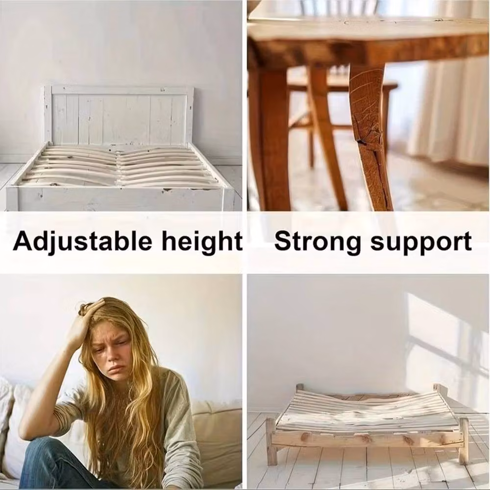 FLAVORA Adjustable Bed Support Leg in Black, Height: 52 cm – 6