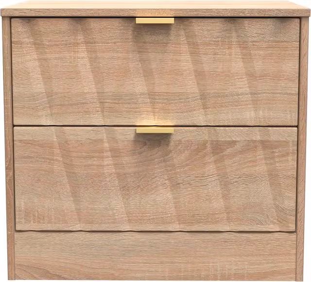 Ready Assembled 2 U Washington 2 Drawer Side Table in Light Oak