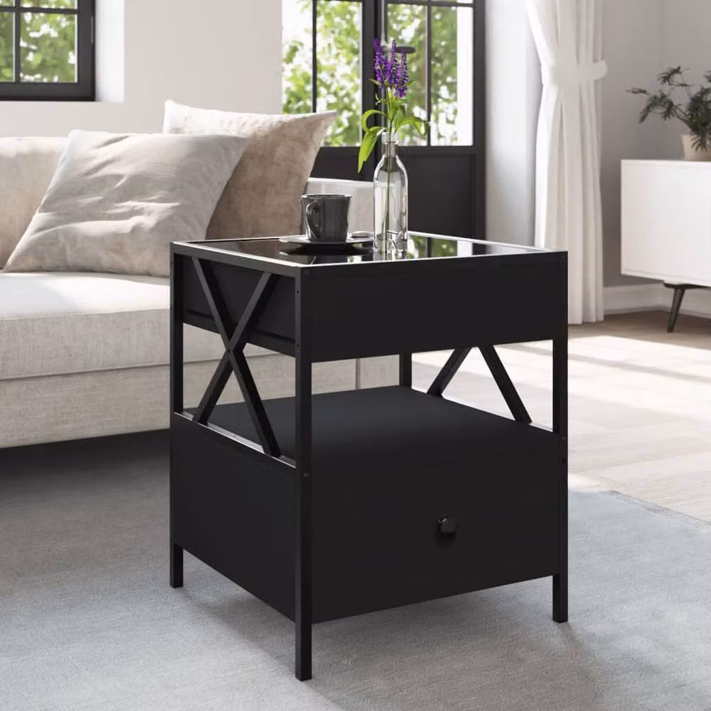 Berkfield Home Infinity LED Coffee Table, Black, W/D/H: 40 x 40 x 51 cm – 2
