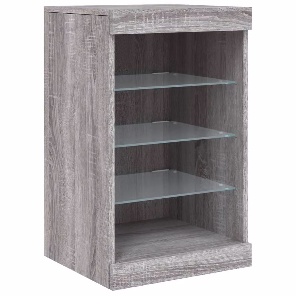 Berkfield Home Grey Sonoma Sideboard with Integrated LED Lights, W: 123 cm, D: 37 cm, H: 67 cm – 5