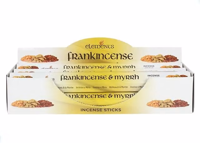 Elements Frankincense and Myrrh Incense Sticks, 6 Pack, Yellow