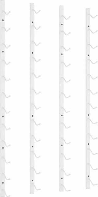 Berkfield Home Wall Mounted White Lacquered Metal Wine Rack for 12 Bottles, Set of 2 – 1