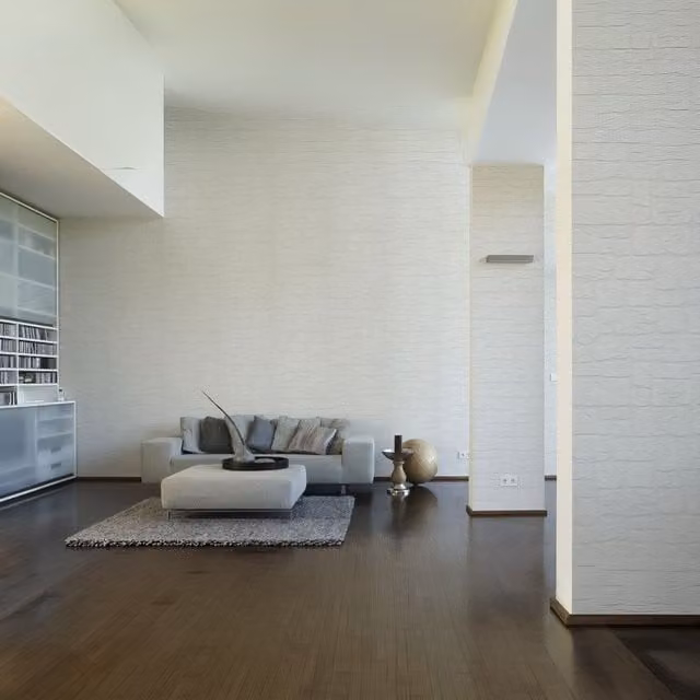 A.S. Création White Blown Vinyl Textured Brick Effect Paintable Wallpaper