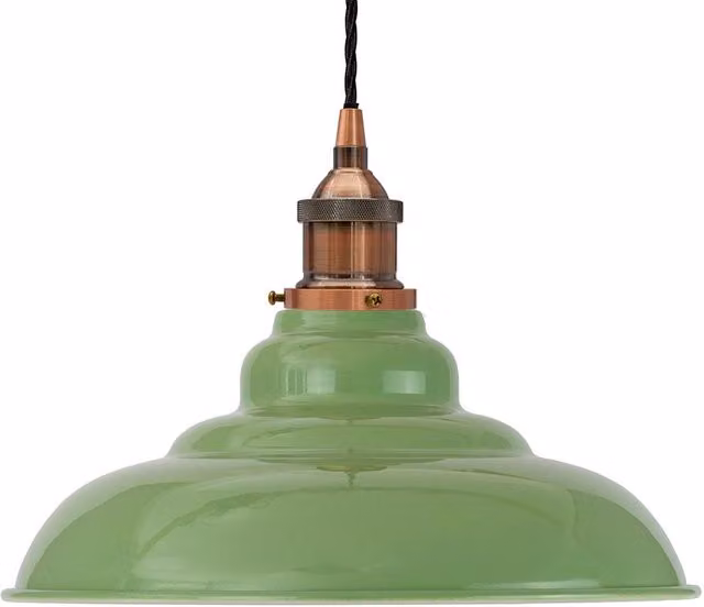 SE Home St Edmund's Pendant Light in Mint Green with Antique Copper and Black Twisted Details – 1
