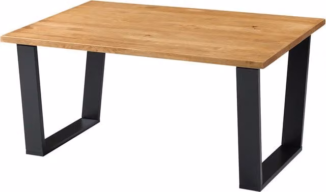 Core Products Texas Coffee Table in Antique Waxed Pine with Black Metal Legs