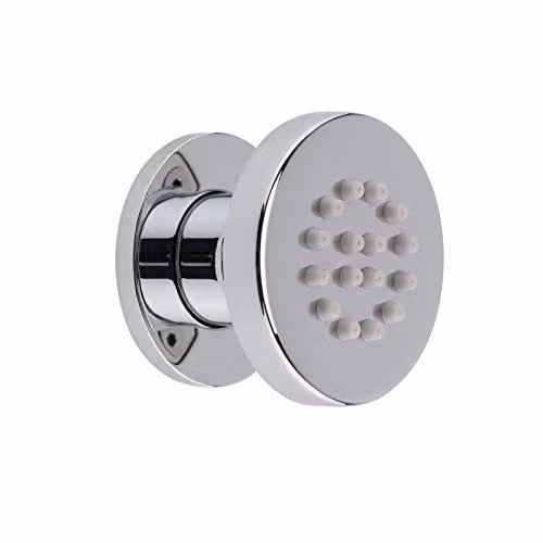 Nuie A355 Modern Round Body Jet with Swivel in Chrome, W: 10.5 cm, D: 5.3 cm