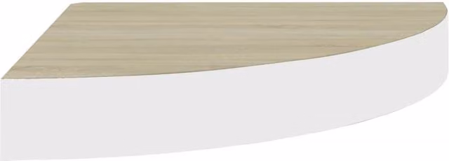 Berkfield Home Wall Mounted Corner Shelf in Oak and White, W/D/H: 35 x 35 x 3.8 cm – 1