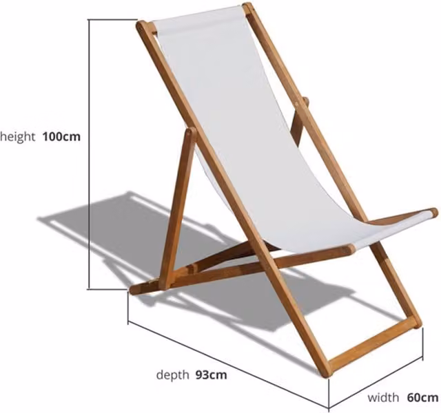 BillyOh Windsor Outdoor Acacia Wood Folding Deck Chair in Brown