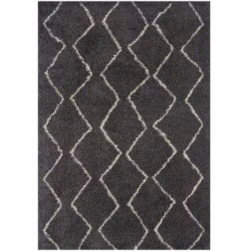 THE RUGS Moroccan Design Rectangular Rug for Living Room and Bedroom, Grey and White, W: 200 cm, D: 290 cm – 6