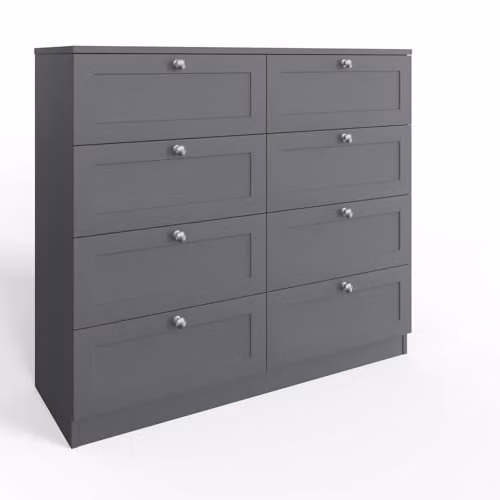 FWStyle Artus Matt Grey 8 Drawer Shaker Storage Cabinet W/D/H: 99 x 40 x 110 cm – 1