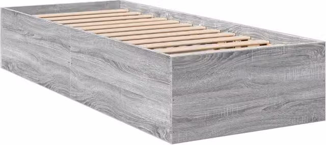 Berkfield Home Modern Bed Frame in Grey, W/D/H: 100 x 200 x 35 cm – 1
