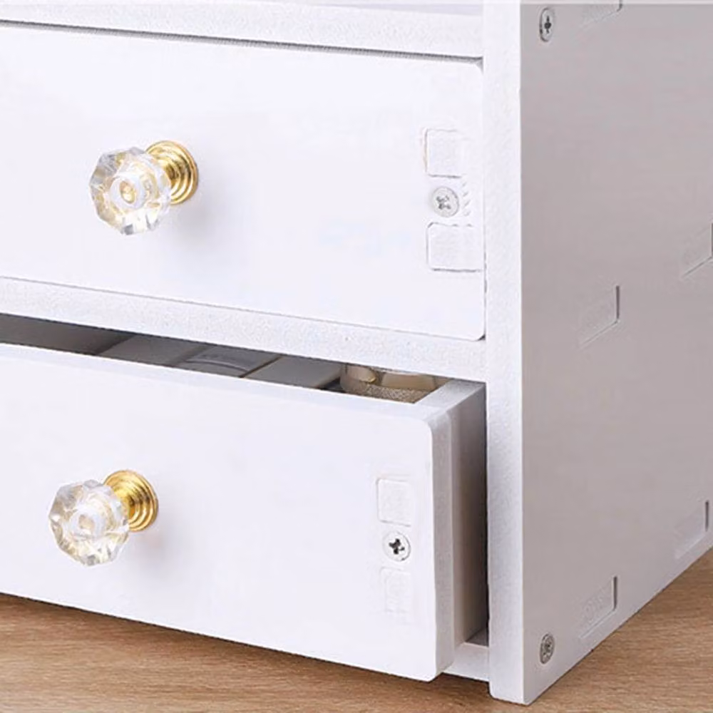 Havendro White Makeup Storage Box and Cosmetic Organiser with Drawers – 3