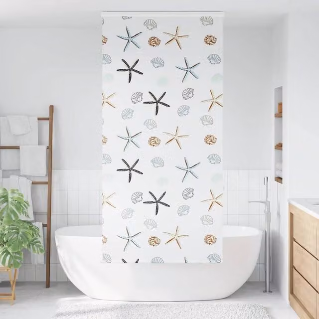 Berkfield Home White Opaque Shower Roller Blind with Cassette, W/H: 90 x 240 cm