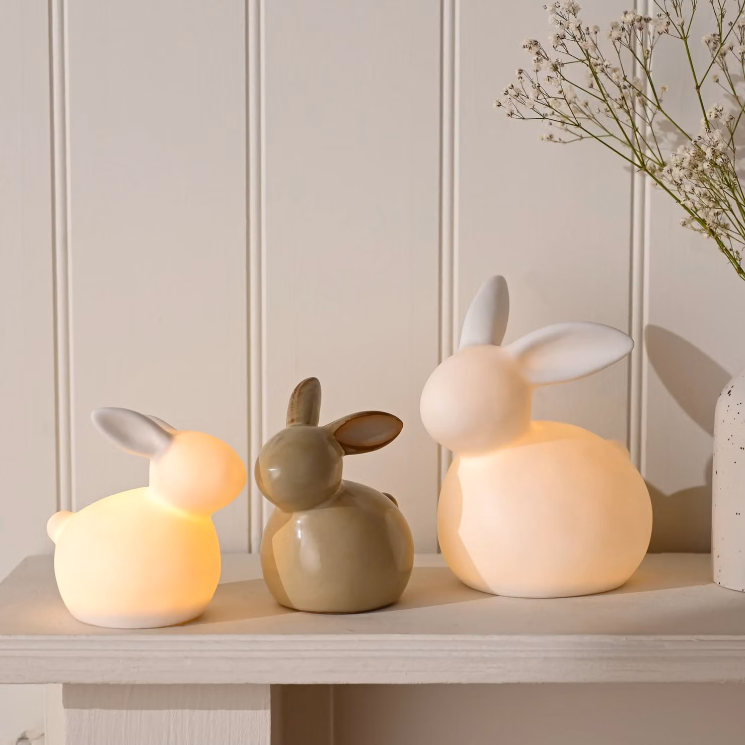 Eggs-traordinary Gift Co Ceramic Easter Bunny Tabletop Decoration in Taupe – 2