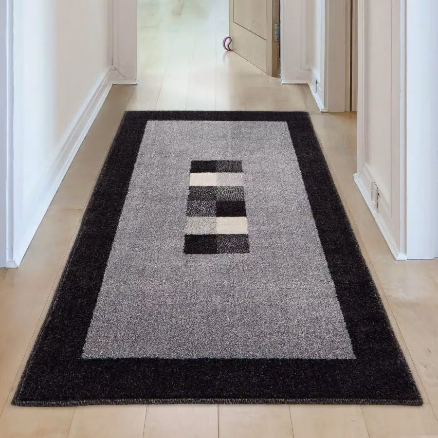 THE RUGS Modern Plain Rectangular Area Rug in Grey and Black, W: 200 cm, D: 290 cm – 11