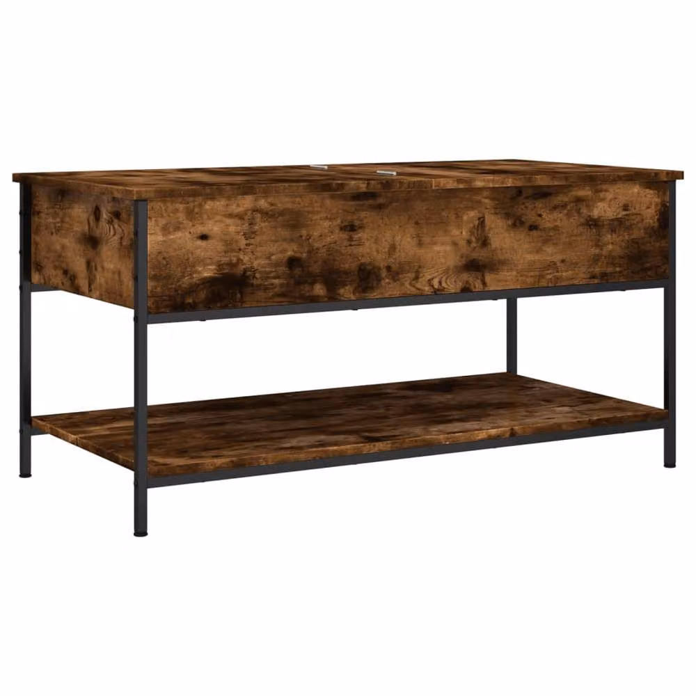 Berkfield Home Smoked Oak Decorative Coffee Table in Brown, W/D/H: 100 x 50 x 50 cm – 3