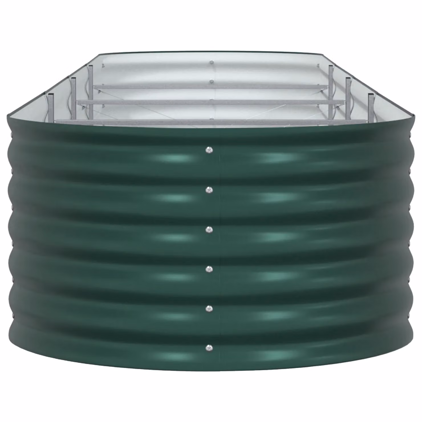 Berkfield Home Garden Green Galvanised Steel Raised Bed W: 400 cm, D: 80 cm, H: 44 cm – 3