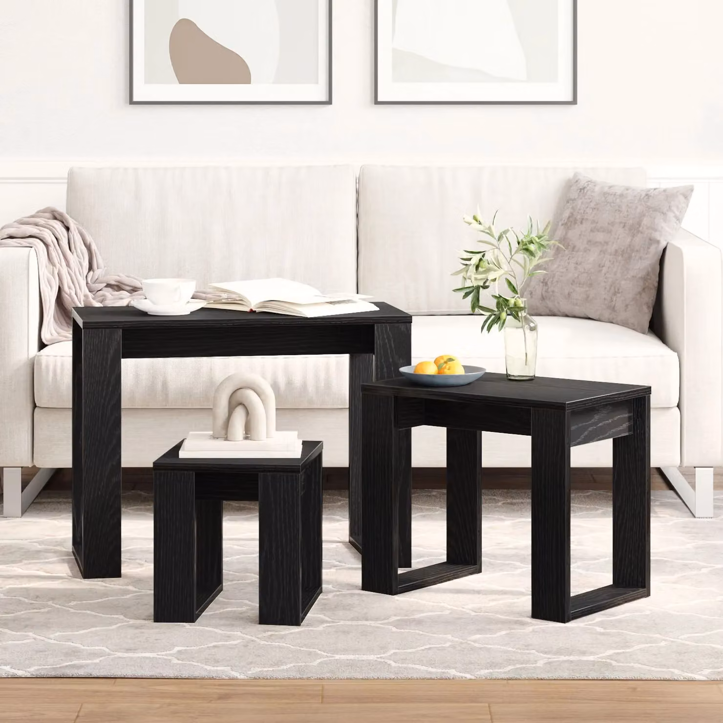 Berkfield Home 3-Piece Nesting Tables in Black Oak – 4