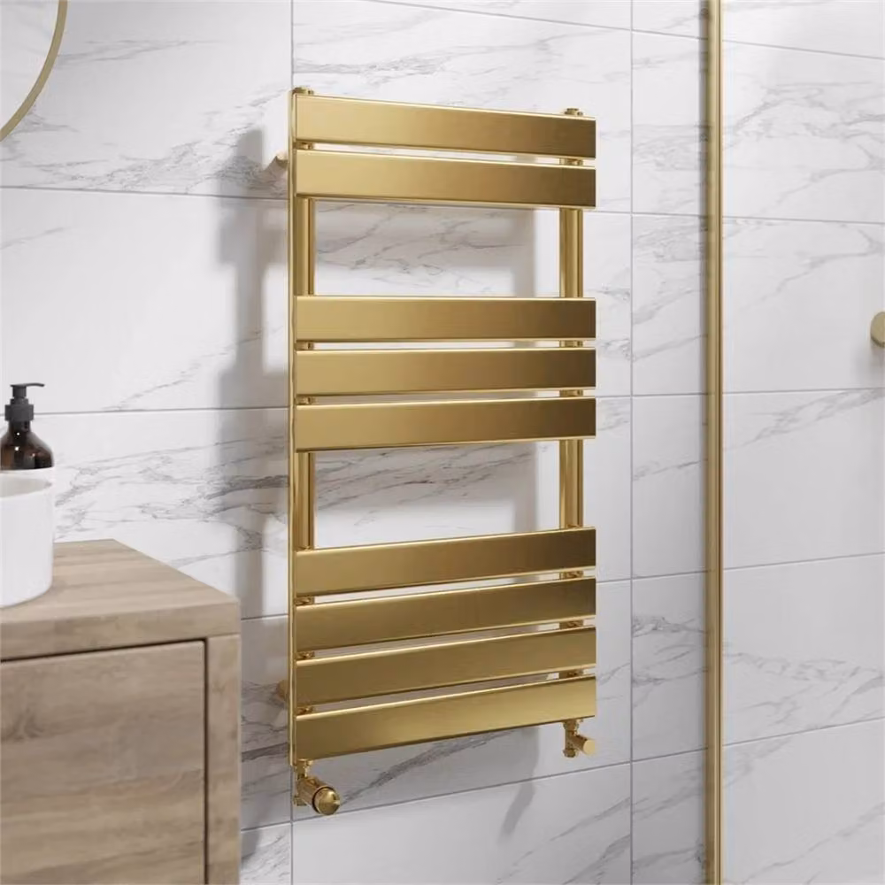 Nordara Wall Mounted Steel Towel Rail in Gold, W/H: 50 x 95 cm – 2