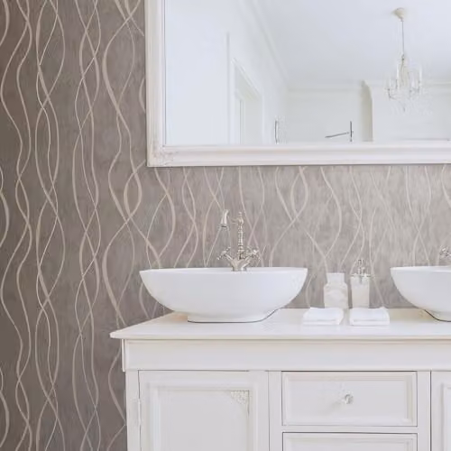 Galerie G67737 Special FX Ribbon Effect Abstract Wallpaper in Brown and Beige – 2