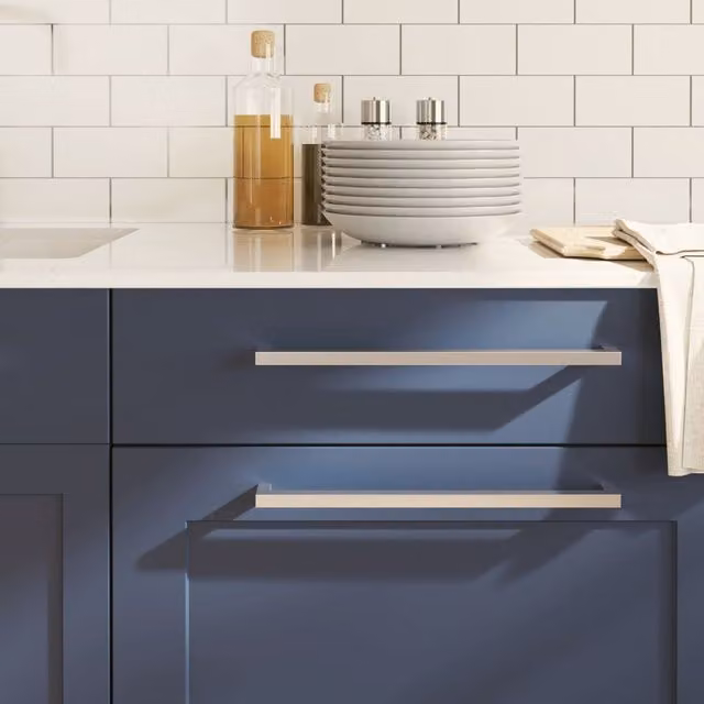 Berkfield Home Brushed Silver Stainless Steel Bar Cabinet Handles, 5 Pack, Length: 32 cm – 1