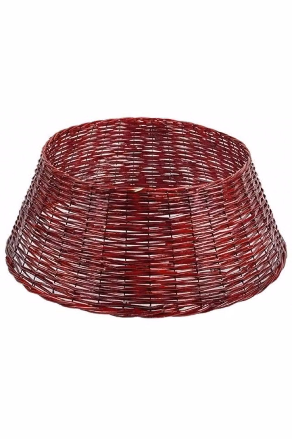 KDMD Red and Silver Rustic Willow Christmas Tree Skirt, Diameter: 70 cm – 2